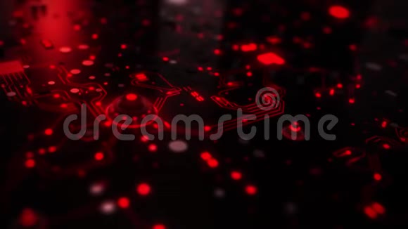 3D红CPU电路板Interlogo背景视频的预览图