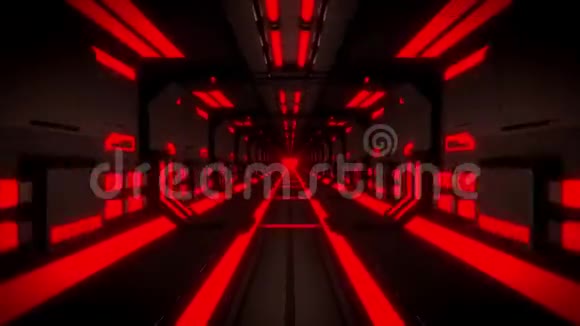 3D红高科技霓虹灯隧道环路运动背景视频的预览图