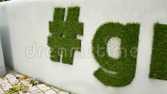救自然的概念去格林草地上的绿色字母和标签视频的预览图