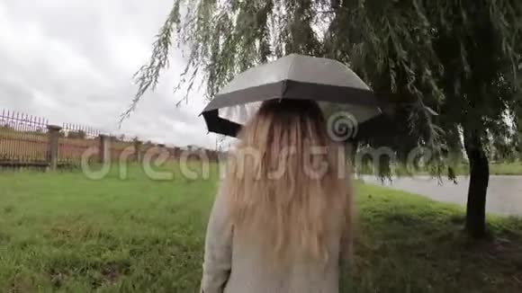 天气不好的女孩在伞下视频的预览图