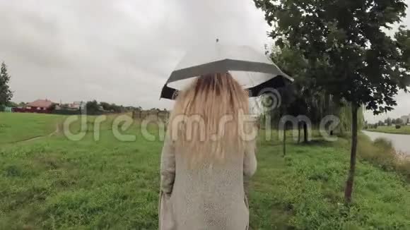 天气不好的女孩在伞下视频的预览图