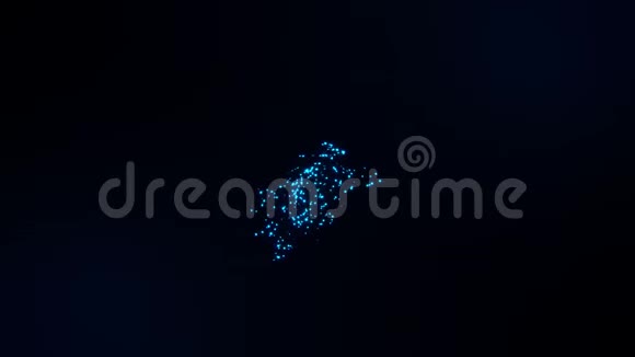 3D蓝色粒子涡内部标志运动背景视频的预览图