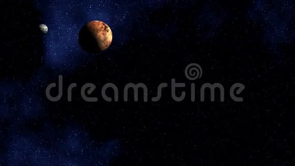 两颗行星在太空深处视频的预览图