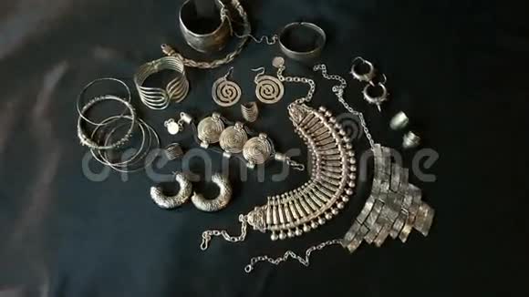 精美东方银饰一套印度阿拉伯非洲埃及视频的预览图
