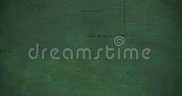 绿色黑板背景4k黑色数学计算视频的预览图