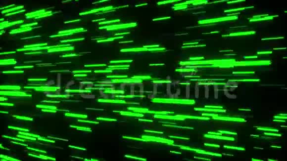 横向的绿色灯光飞行三维渲染计算机背景视频的预览图