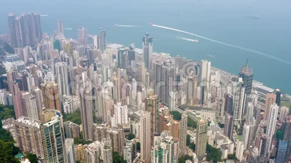 香港维多利亚峰的空中镜头视频的预览图