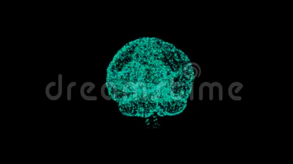 可持续发展目标概念黑色背景下绿色照明大脑的4k视频视频的预览图