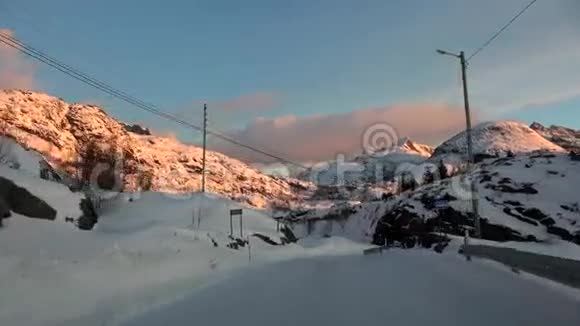 早上从挪威洛福滕的A开车视频的预览图