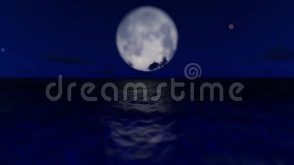充满月亮的欢乐夜海视频的预览图