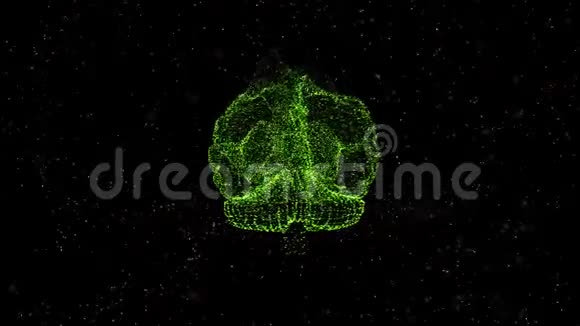 可持续发展目标概念黑色背景下绿色照明大脑的4k视频视频的预览图