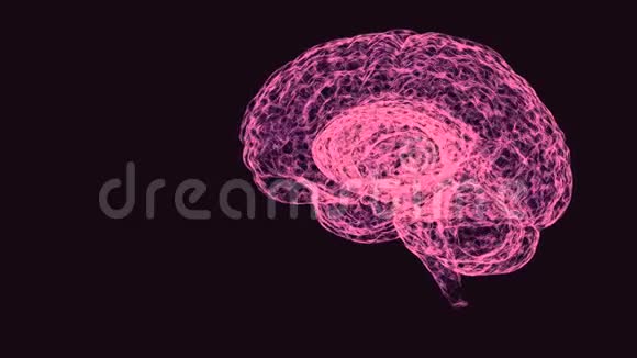 黑暗背景下旋转的人脑左右半球分析视频的预览图