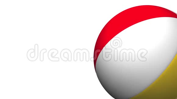 海滩球在白色文字空间视频的预览图