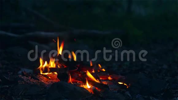 黄昏野营之旅的火视频的预览图