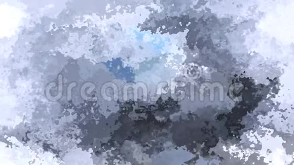 动画彩色彩色彩色背景无缝循环视频水彩画效果彩色石板灰色蓝云视频的预览图