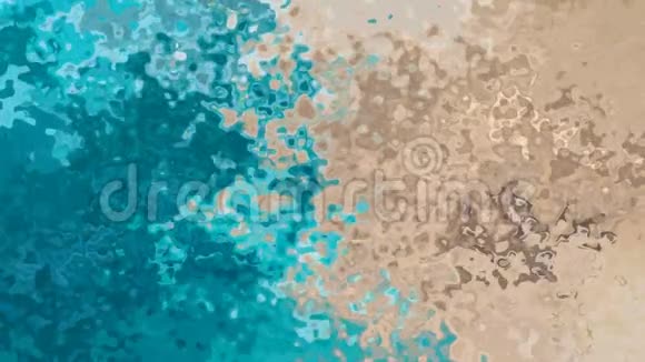动画彩色彩色彩色彩色蓝色沙滩海岸视频的预览图