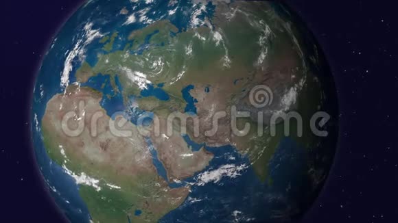 地球与月亮动画版本5欧洲夜间视频的预览图