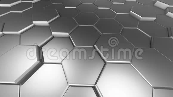 金属六角蜂窝的3D动画视频的预览图