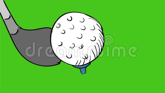 高尔夫球洞一个Par3彩色绘图2D动画视频的预览图