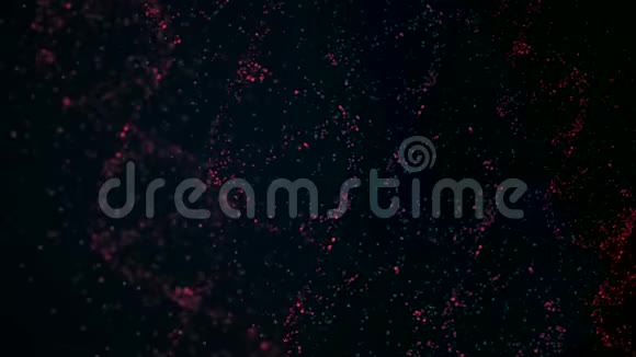 受感染的dna细胞在黑色背景上旋转并发出红光的动画表现视频的预览图
