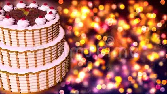 生日快乐蛋糕可循环摘要背景视频的预览图
