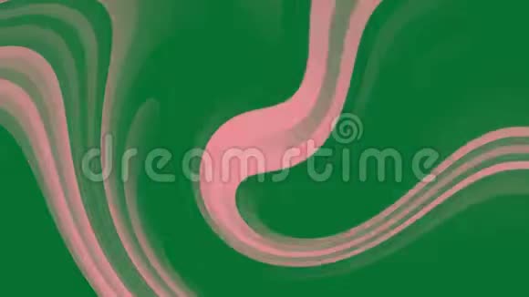 弯曲绿色和粉红色移动条纹的4k抽象背景动画视频的预览图