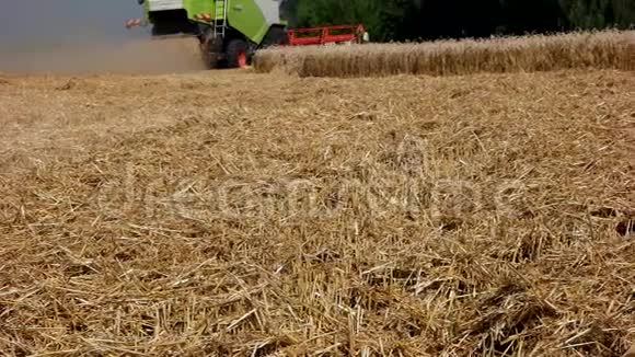收割机使小麦缓慢运动视频的预览图