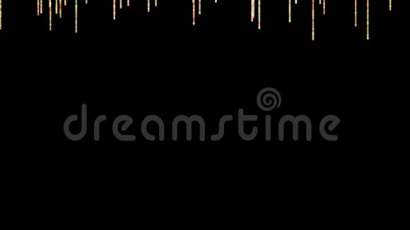黑色背景明亮的彩色线条向下移动动画优美的背景抽象的线条视频的预览图