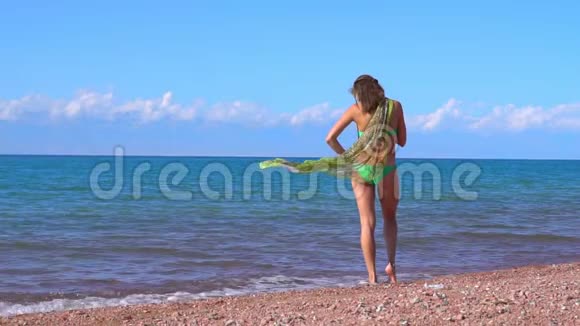 一个女人站在海边视频的预览图