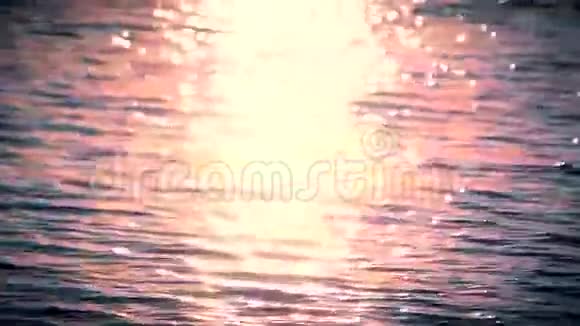 水在阳光下闪闪发光太阳在紫色和蓝色的水上视频的预览图