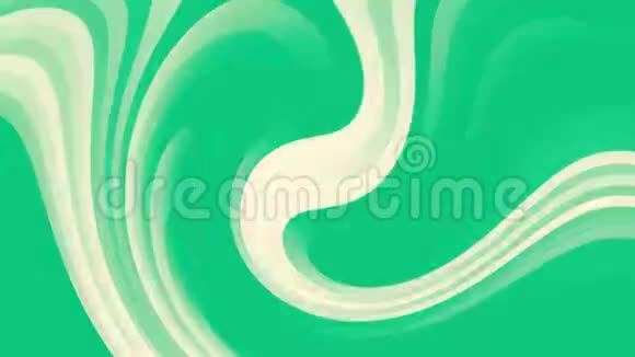弯曲的绿色和白色移动条纹的4k抽象背景动画视频的预览图