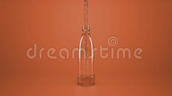 玻璃瓶内充满水橙色背景视频的预览图