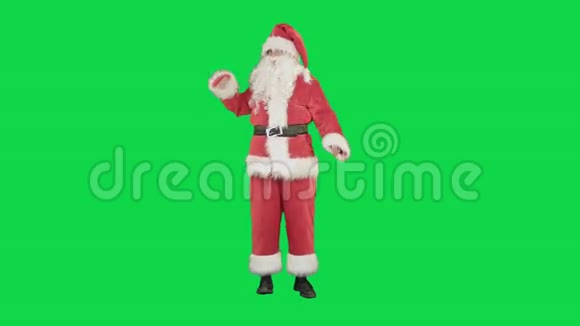 圣诞老人在绿色屏幕Chrome钥匙上跳舞视频的预览图