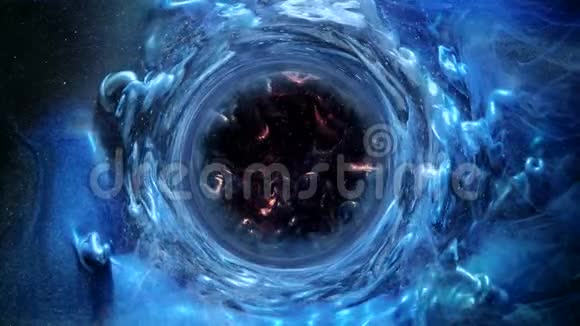 墨流熔融岩浆蓝色闪光圆周视频的预览图