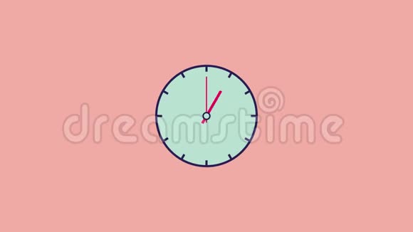 蓝色手表与移动箭头在粉红色背景视频动画视频的预览图