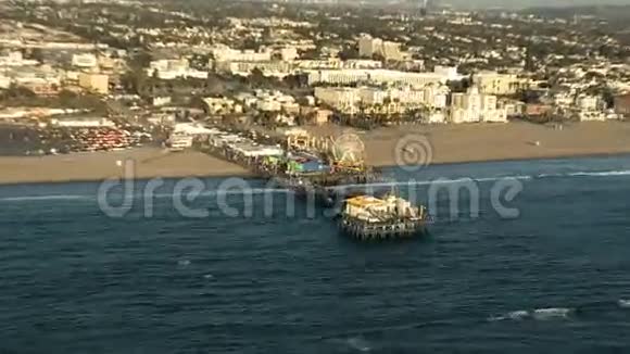 加州圣莫尼卡码头海岸航空景观洛杉矶剪辑1视频的预览图