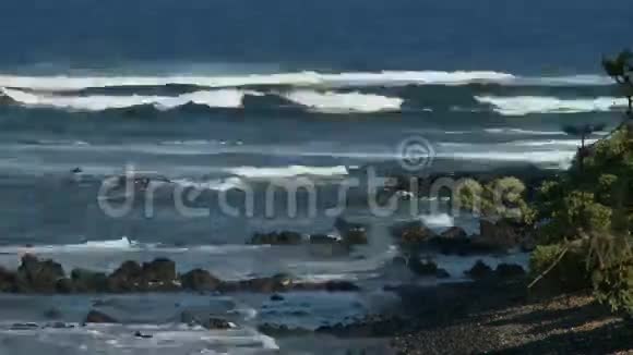 岩石上波浪冲击的时间推移夹子2视频的预览图