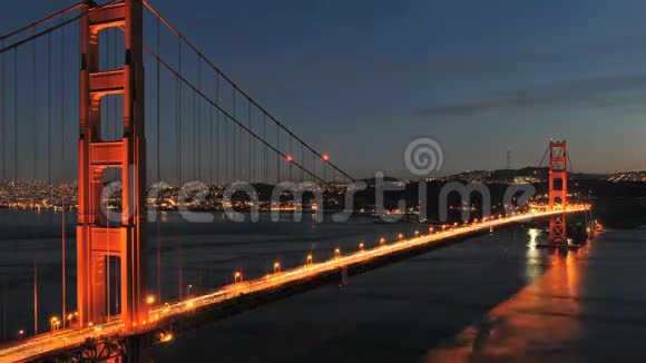 金门大桥日落之间圣弗朗的时间流逝夹2视频的预览图