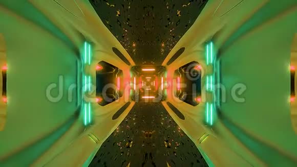 Futuricescifi外星隧道壁纸三维渲染vjloop视频的预览图