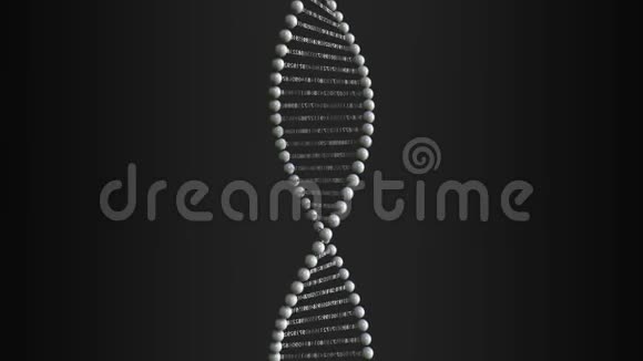 用数字旋转概念DNA分子模型循环三维动画视频的预览图