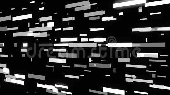 黑白抽象动画的几何线条图案水平移动的黑色背景动画视频的预览图