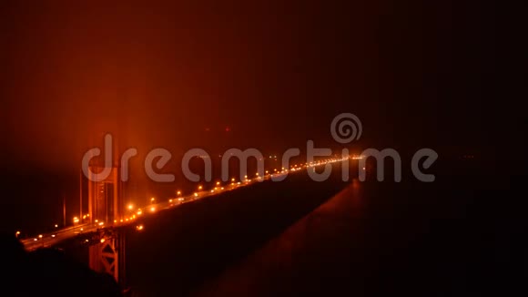 傍晚雾笼罩着金门大桥视频的预览图