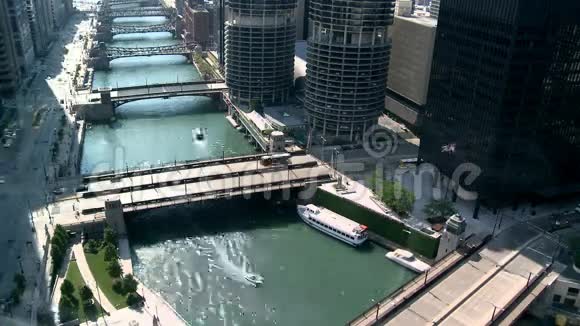 芝加哥河时间流逝的市中心视频的预览图