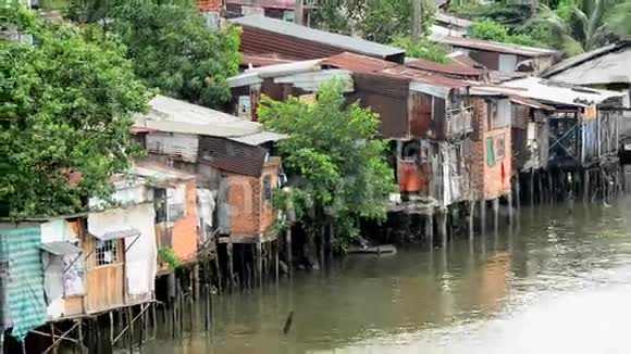 西贡河上的棚屋越南胡志明市视频的预览图