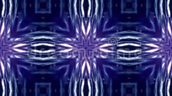 发光粒子形成科幻宇宙背景循环三维动画蓝色对称结构21岁视频的预览图
