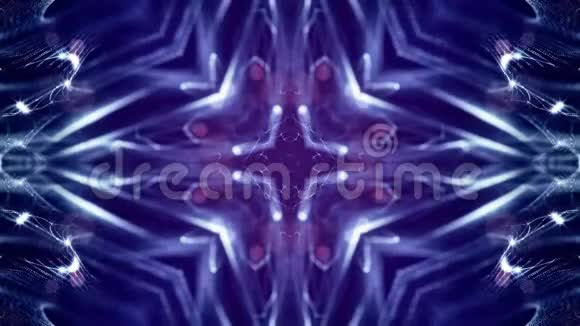 发光粒子形成科幻宇宙背景循环三维动画蓝色对称结构12岁视频的预览图
