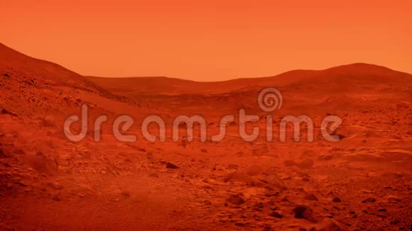 火星行星表面有灰尘吹视频的预览图