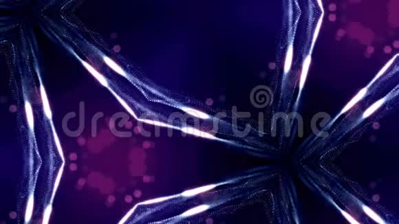 发光粒子形成科幻宇宙背景循环三维动画蓝色对称结构16岁视频的预览图
