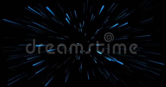 4K空间旅行概念超跳过星星以光速运动蓝色射线在运动视频的预览图
