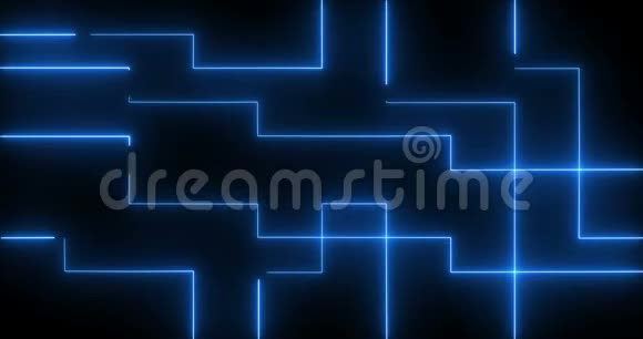 黑色背景上的动画电路板深蓝色电路板技术动作设计4K视频视频的预览图